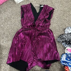 Ribbed metallic purple romper. Super cute from the pants store
